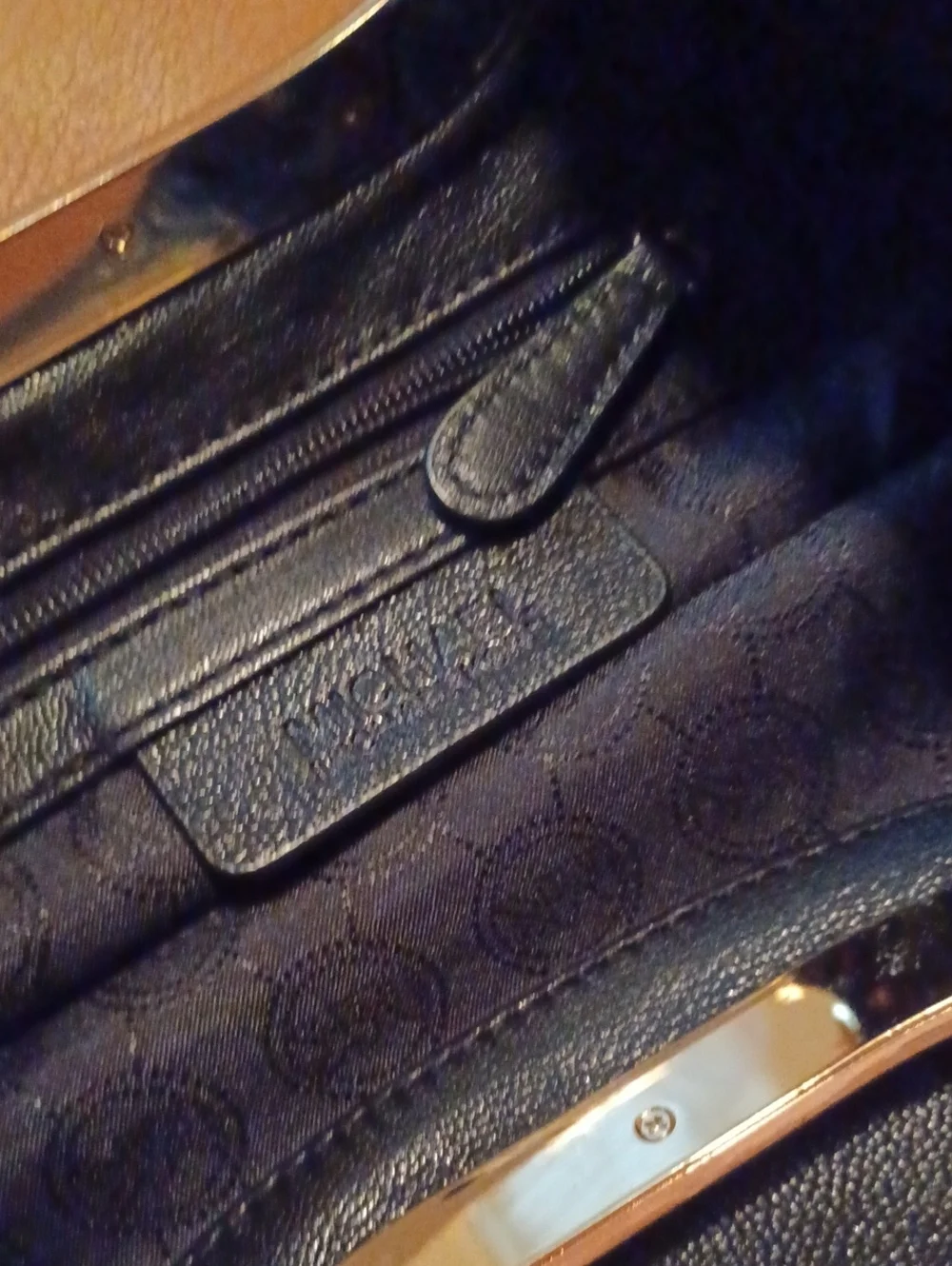 > Michael Kors Black Leather Women's Clutch with Gold Hardware